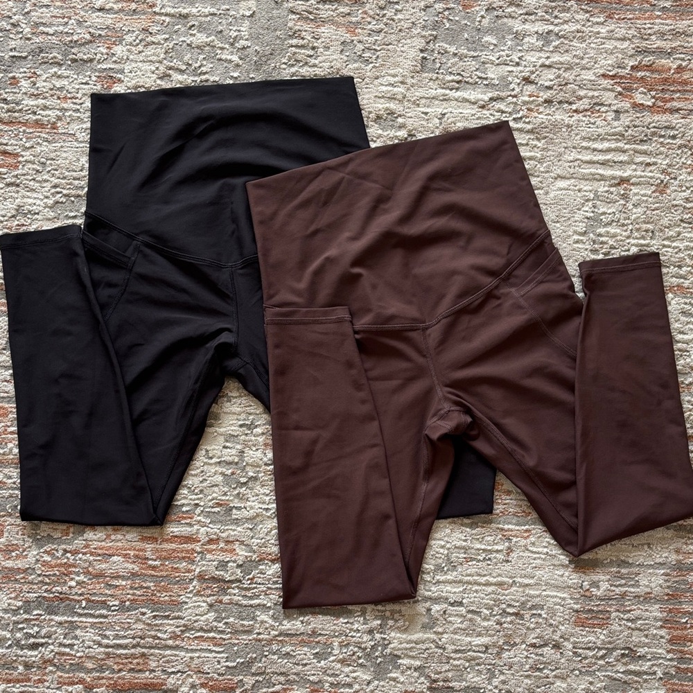 Old Navy Maternity Full Panel Powersoft 7/8-Length Leggings size M **set of 2**